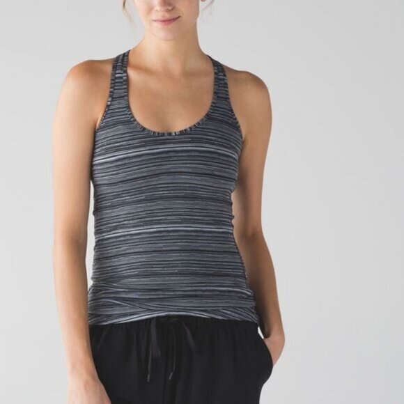 Lululemon Cool Racerback In Cyber Black Deep Coal Size 4 - Picture 3 of 6